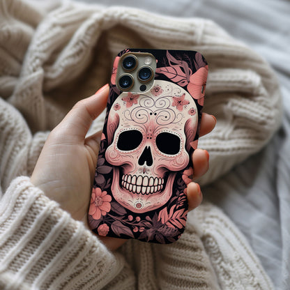 Pink Sugar Skull With Flowers - Techy Treasures -  