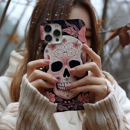 Pink Sugar Skull With Flowers - Techy Treasures -  