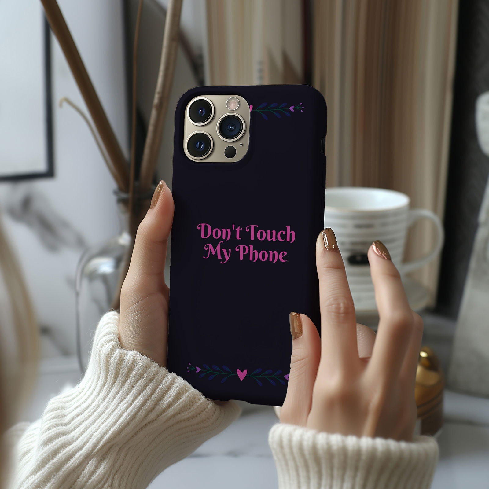 Purple and Pink Don't Touch My Phone Magsafe iPhone Case - Techy Treasures -  