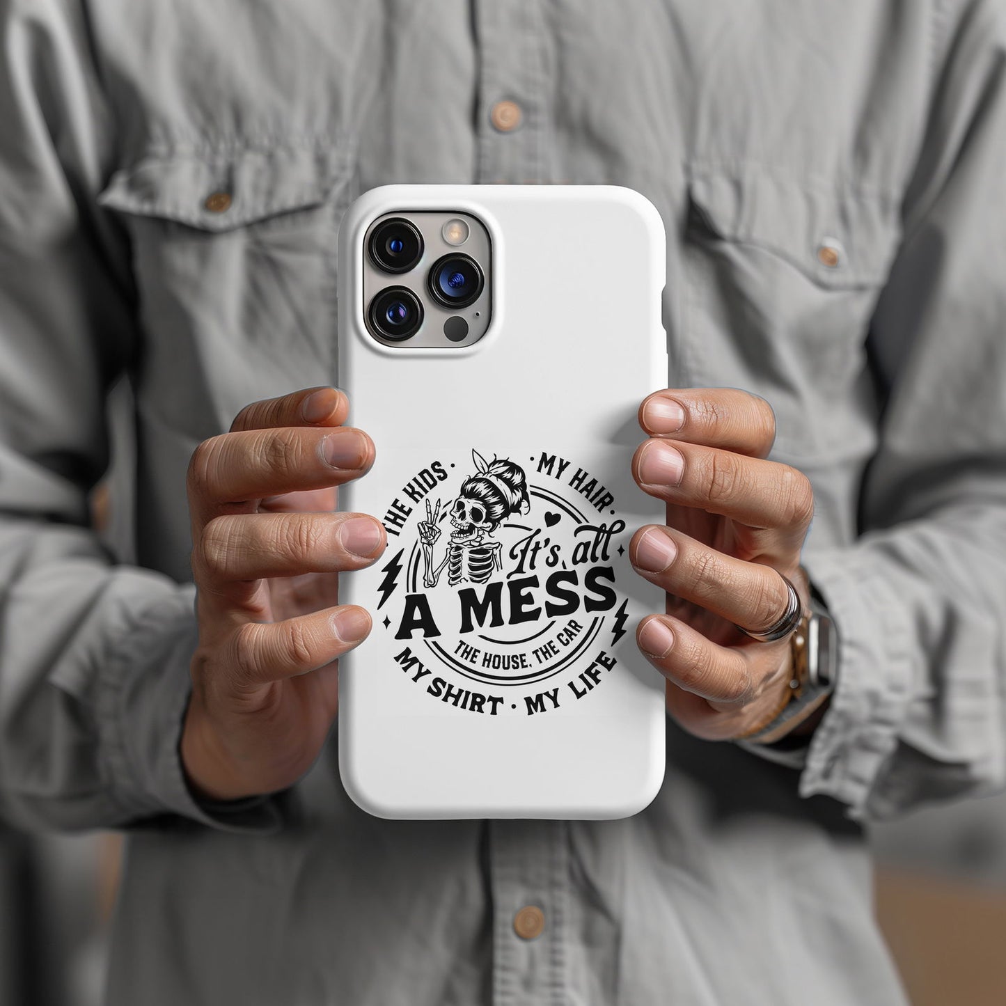 The Kids, My Hair, It's All A Mess Magsafe iPhone Tough Case - Techy Treasures -  