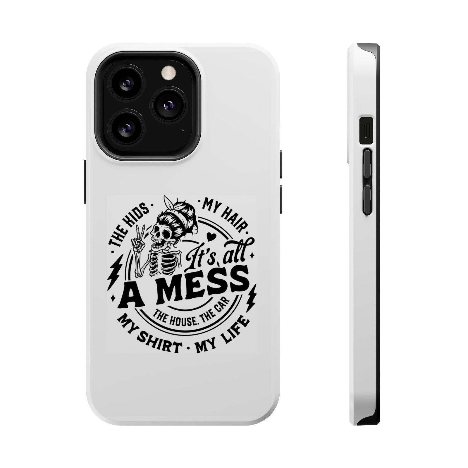 The Kids, My Hair, It's All A Mess Magsafe iPhone Tough Case - Techy Treasures - Phone Case 