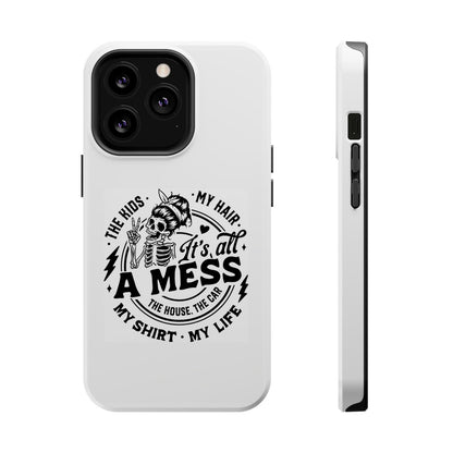 The Kids, My Hair, It's All A Mess Magsafe iPhone Tough Case - Techy Treasures - Phone Case 