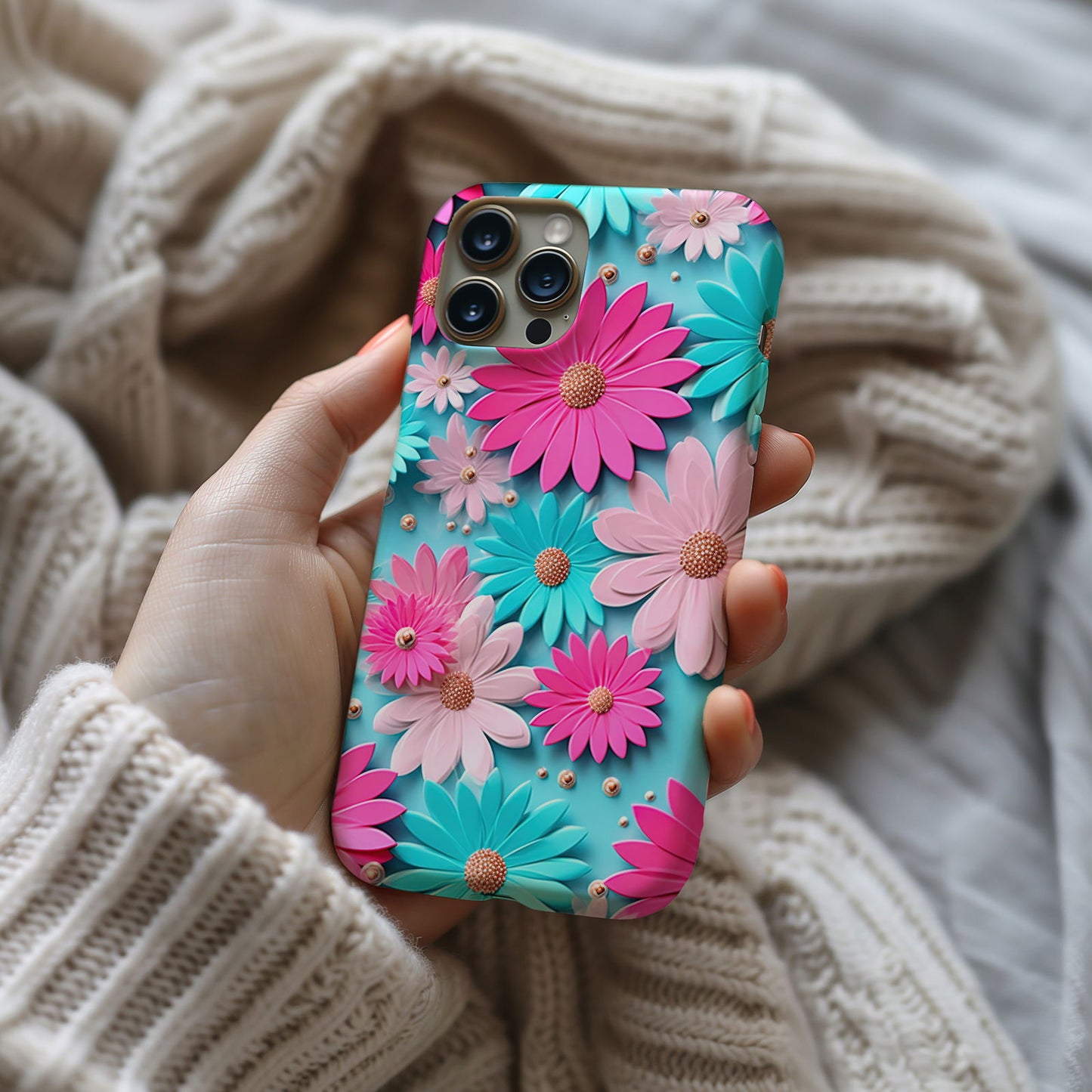 Vibrant 3D Floral iPhone Case Magsafe iPhone Case - Artistic & Colorful Protection for Your Device - Techy Treasures -  
