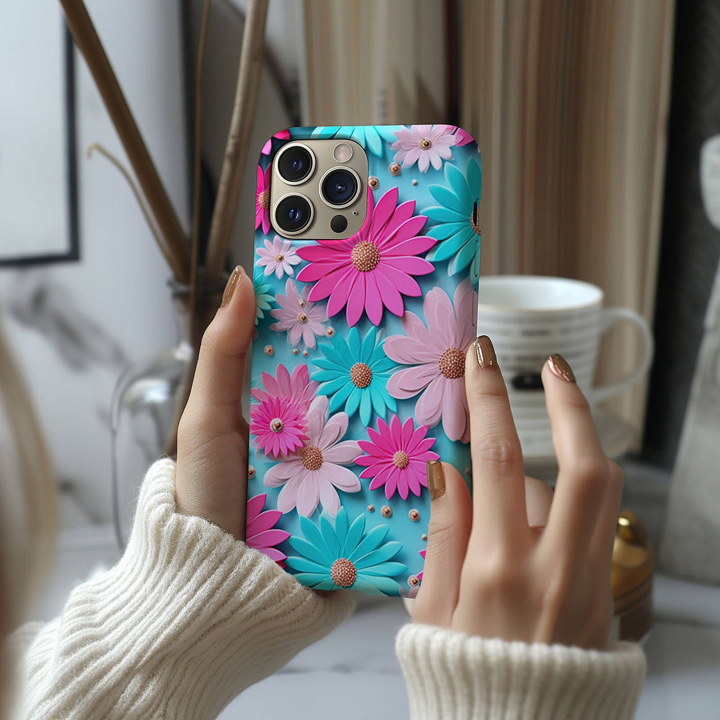 Vibrant 3D Floral iPhone Case Magsafe iPhone Case - Artistic & Colorful Protection for Your Device - Techy Treasures -  