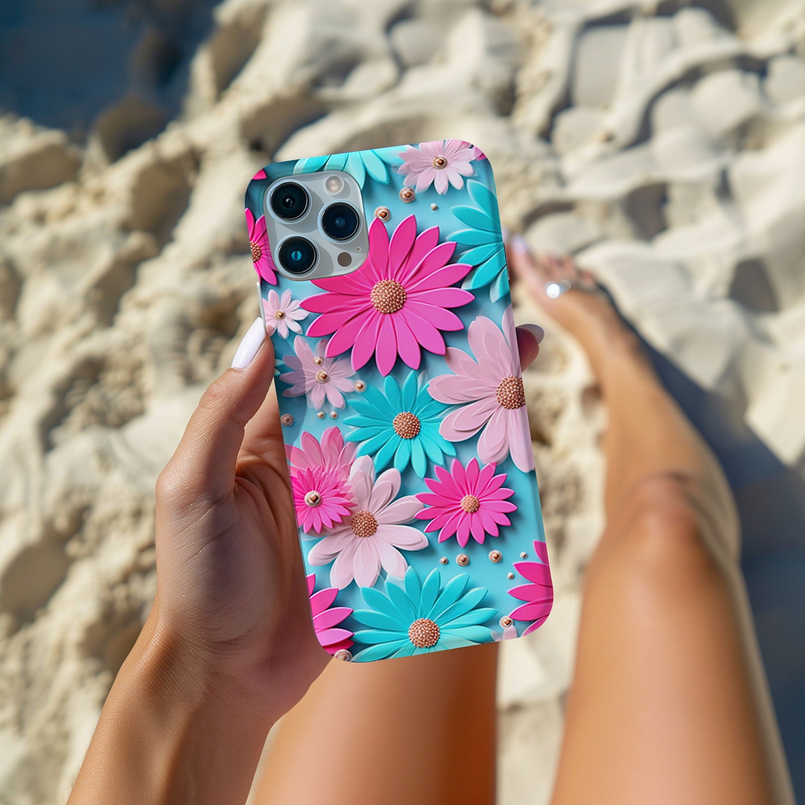 Vibrant 3D Floral iPhone Case Magsafe iPhone Case - Artistic & Colorful Protection for Your Device - Techy Treasures -  