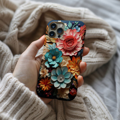 Vibrant 3D Floral iPhone Case Magsafe iPhone Case - Artistic & Colorful Protection for Your Device - Techy Treasures -  