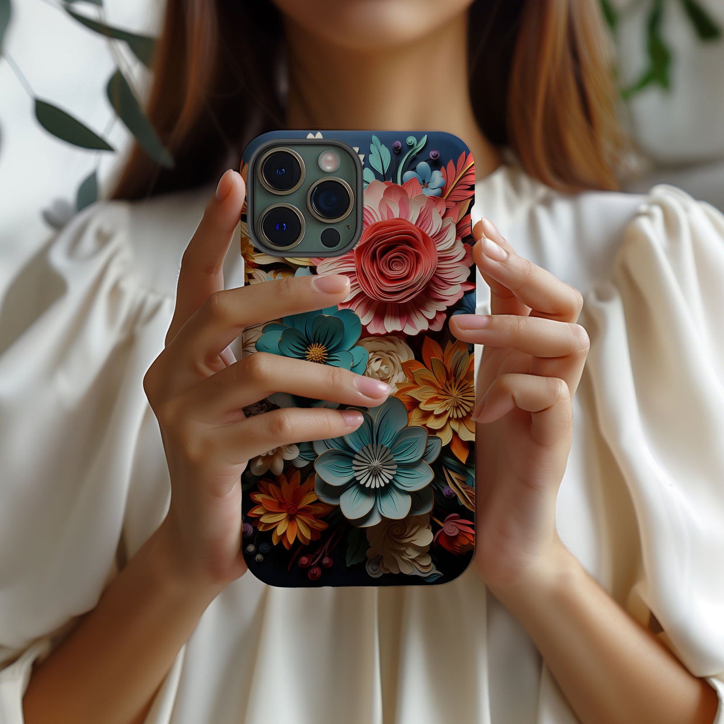 Vibrant 3D Floral iPhone Case Magsafe iPhone Case - Artistic & Colorful Protection for Your Device - Techy Treasures -  