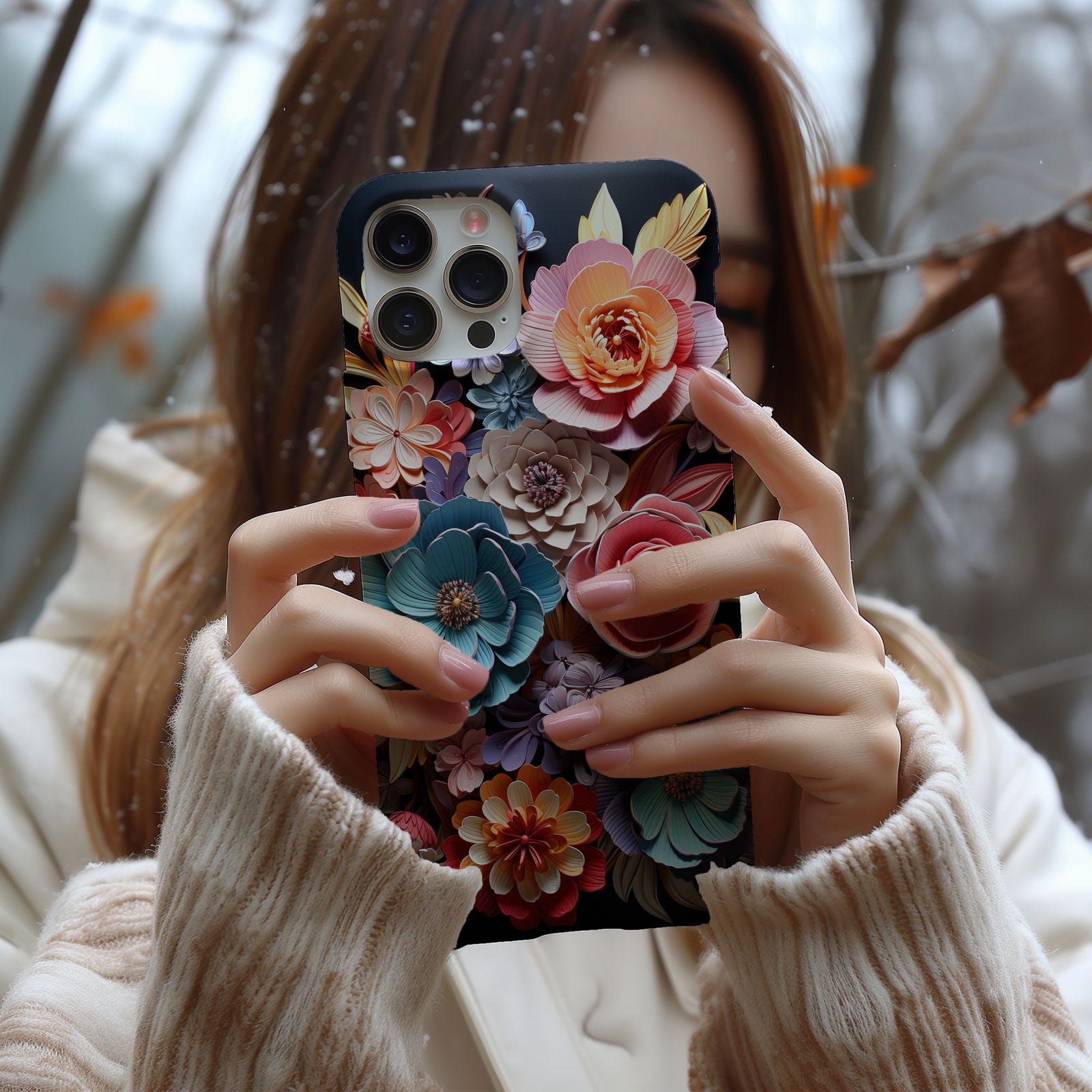 Vibrant 3D Floral iPhone Case Magsafe iPhone Case - Artistic & Colorful Protection for Your Device - Techy Treasures -  