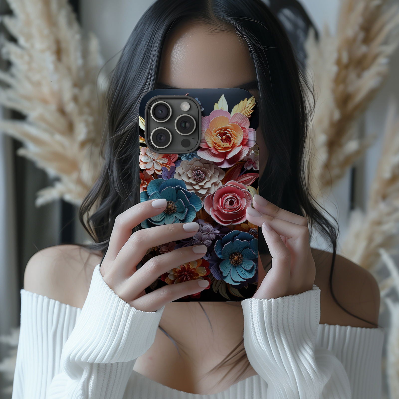 Vibrant 3D Floral iPhone Case Magsafe iPhone Case - Artistic & Colorful Protection for Your Device - Techy Treasures -  