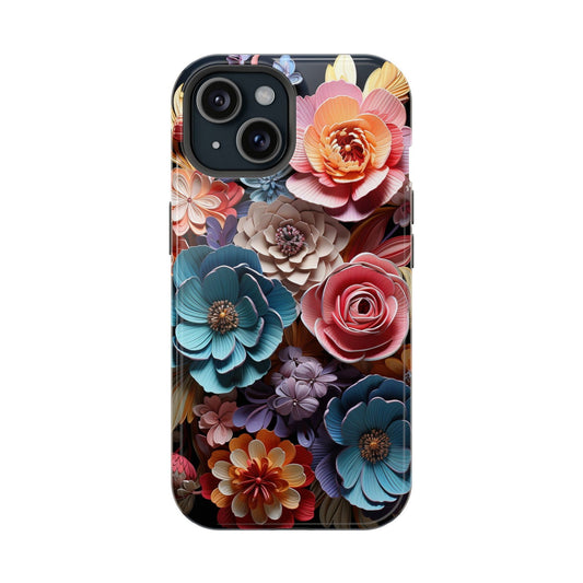 Vibrant 3D Floral iPhone Case Magsafe iPhone Case - Artistic & Colorful Protection for Your Device - Techy Treasures - Mobile Phone Cases 