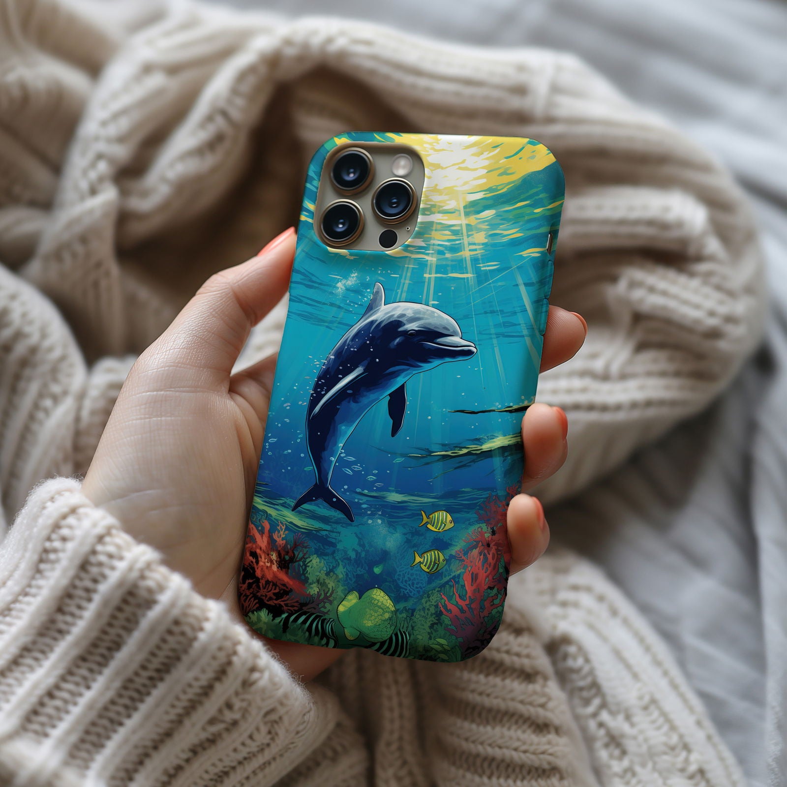 Vibrant Dolphin Undersea Magsafe iPhone Case - Techy Treasures -  