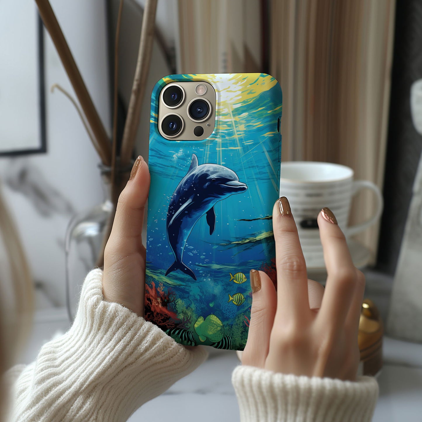 Vibrant Dolphin Undersea Magsafe iPhone Case - Techy Treasures -  