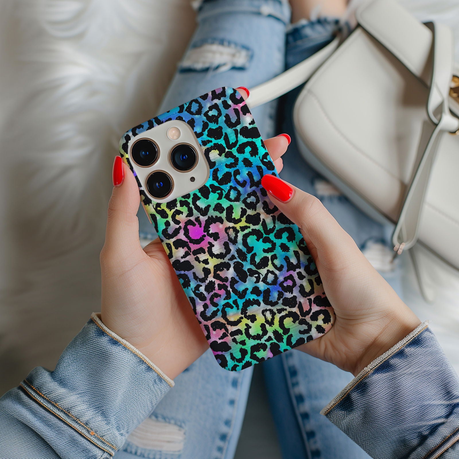 Vibrant Multi-Colored Leopard Print Magsafe iPhone Case - Techy Treasures -  