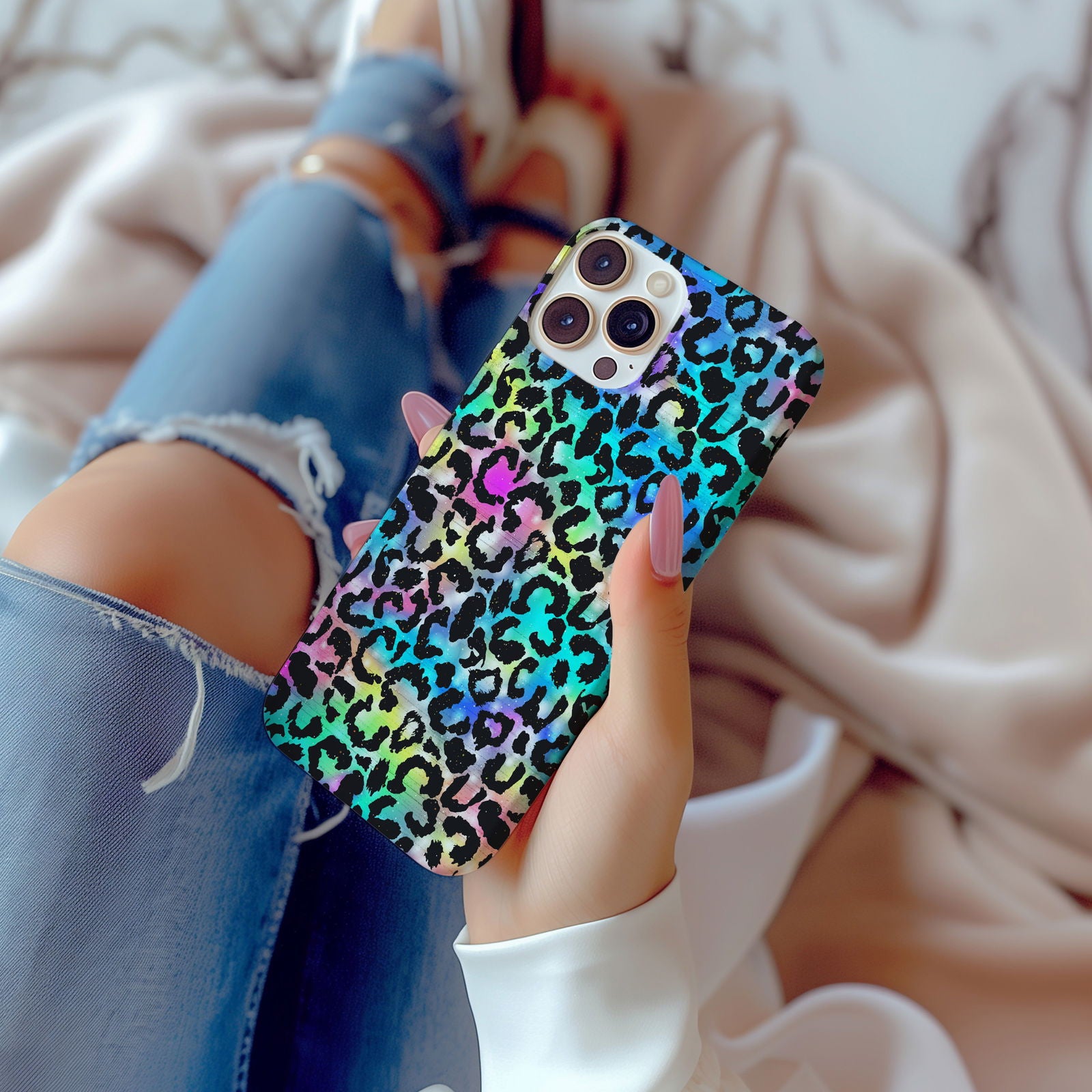 Vibrant Multi-Colored Leopard Print Magsafe iPhone Case - Techy Treasures -  