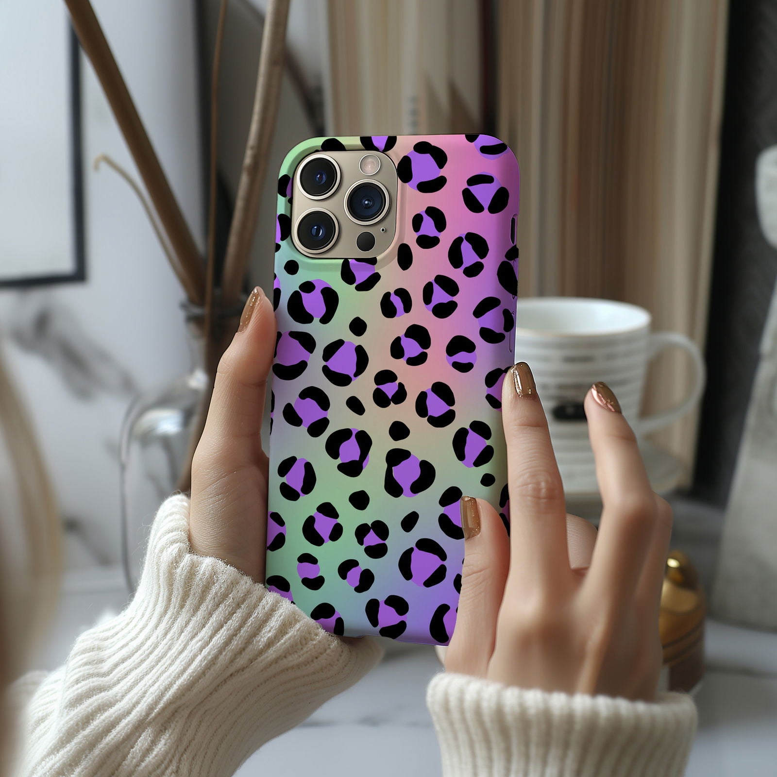 Vibrant Multi-Colored Leopard Print Magsafe iPhone Case - Techy Treasures -  