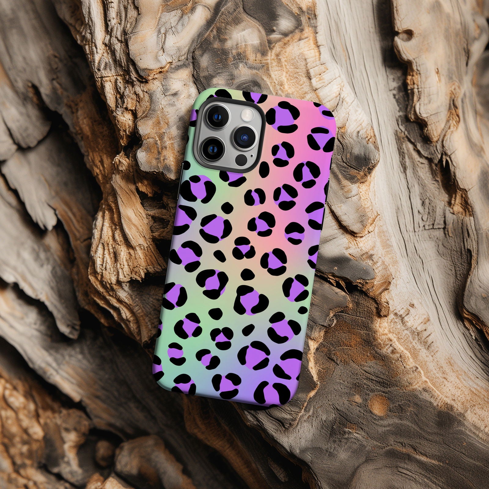 Vibrant Multi-Colored Leopard Print Magsafe iPhone Case - Techy Treasures -  