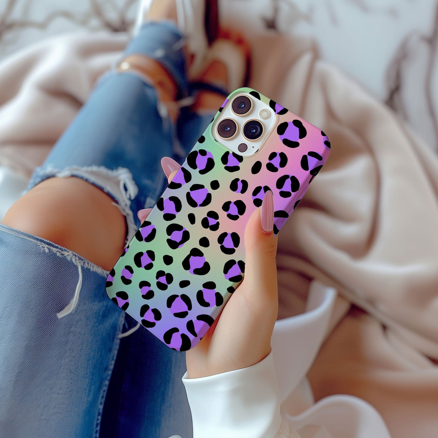 Vibrant Multi-Colored Leopard Print Magsafe iPhone Case - Techy Treasures -  