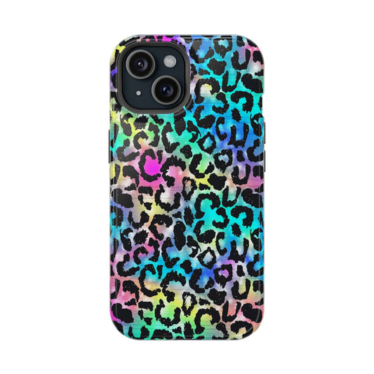 Vibrant Multi-Colored Leopard Print Magsafe iPhone Case - Techy Treasures - Mobile Phone Cases 