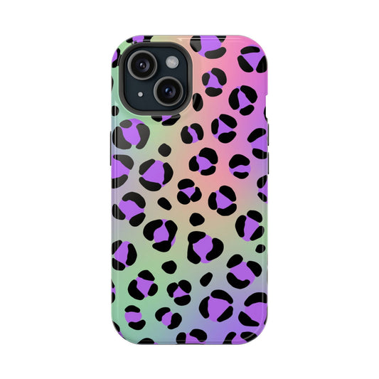 Vibrant Multi-Colored Leopard Print Magsafe iPhone Case - Techy Treasures - Mobile Phone Cases 