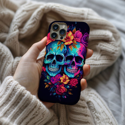 Vibrant Skull Couple MagSafe iPhone Case - Techy Treasures -  