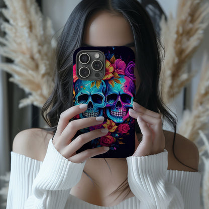 Vibrant Skull Couple MagSafe iPhone Case - Techy Treasures -  