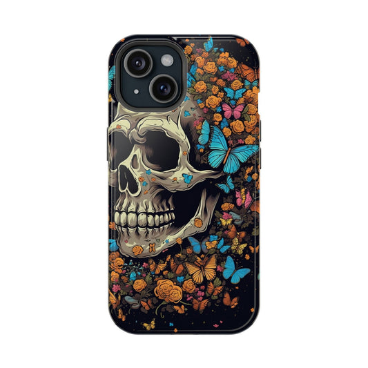 Vibrant Skull Design MagSafe iPhone Case - Techy Treasures - Mobile Phone Cases 