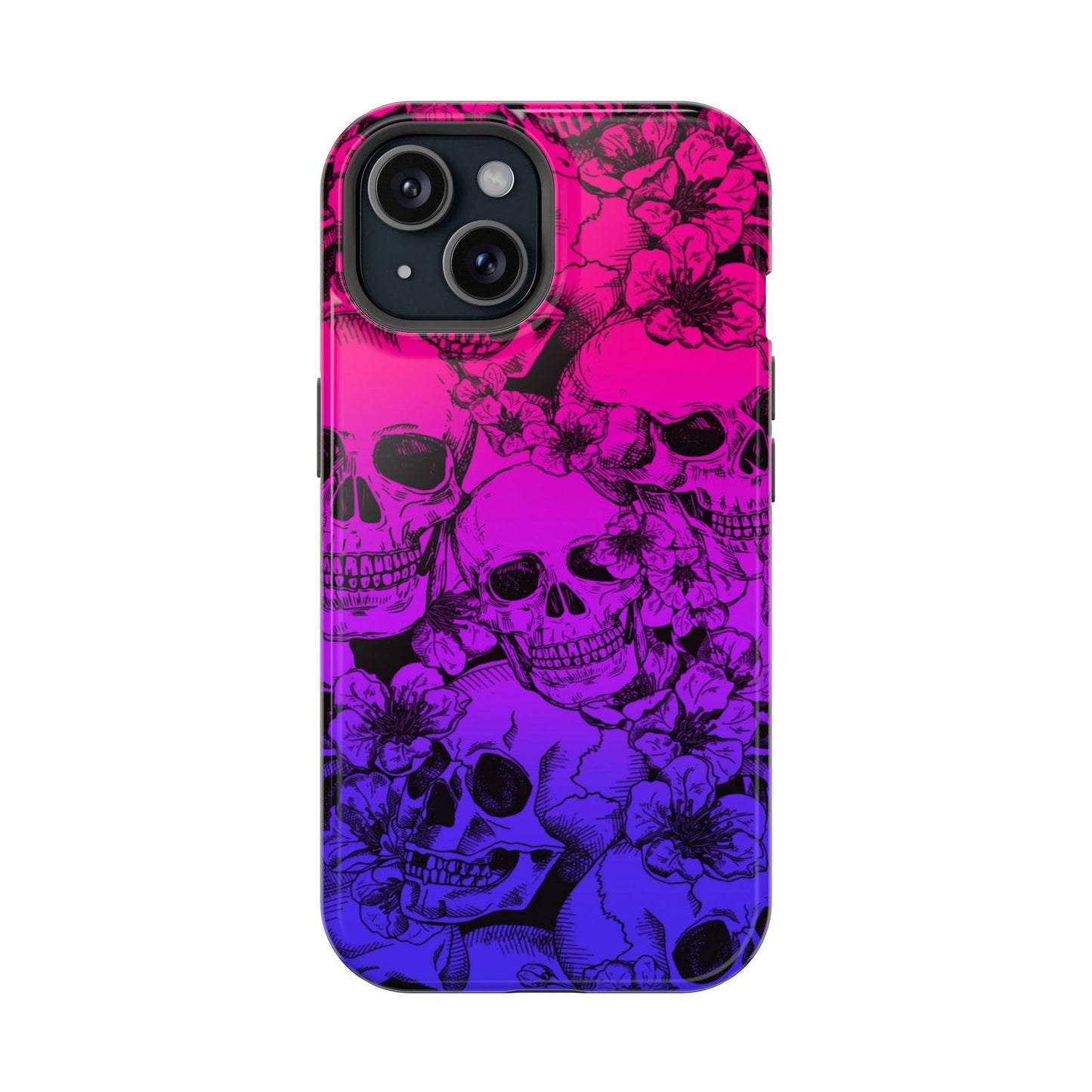 Vibrant Skull Design MagSafe iPhone Case - Techy Treasures - Mobile Phone Cases 