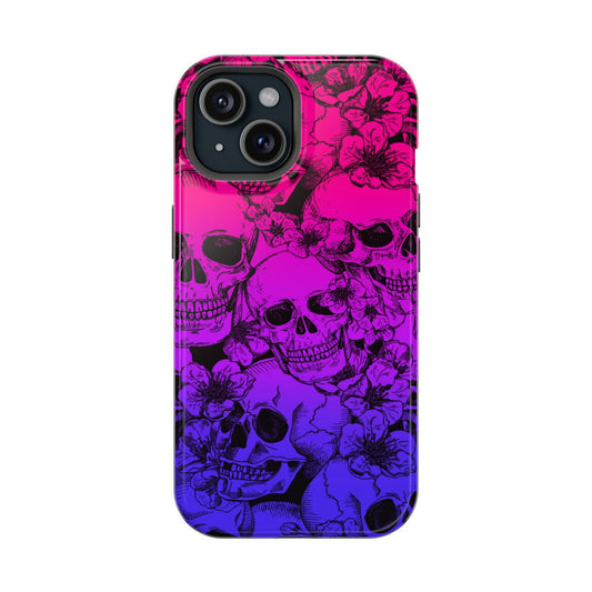 Vibrant Skull Design MagSafe iPhone Case - Techy Treasures - Mobile Phone Cases 