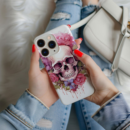 Vibrant Skull and Roses Design MagSafe iPhone Case - Techy Treasures -  