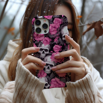 Vibrant Skull and Roses Design MagSafe iPhone Case - Techy Treasures -  
