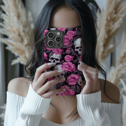 Vibrant Skull and Roses Design MagSafe iPhone Case - Techy Treasures -  