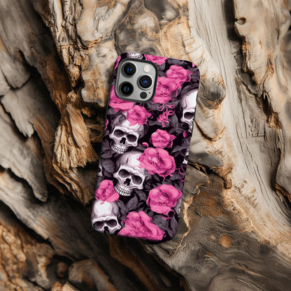 Vibrant Skull and Roses Design MagSafe iPhone Case - Techy Treasures -  