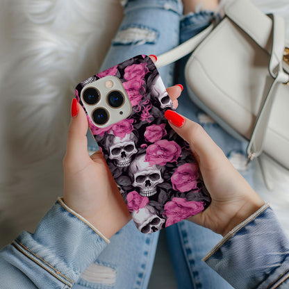 Vibrant Skull and Roses Design MagSafe iPhone Case - Techy Treasures -  