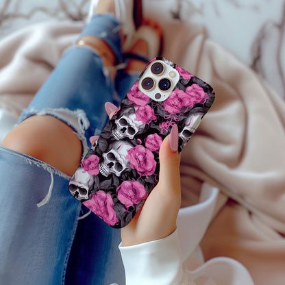 Vibrant Skull and Roses Design MagSafe iPhone Case - Techy Treasures -  
