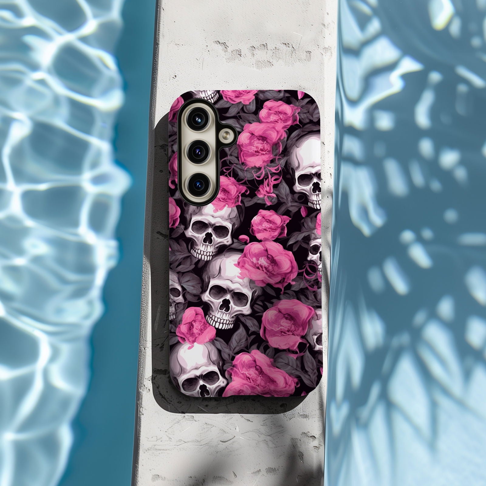 Vibrant Skull and Roses Design MagSafe iPhone Case - Techy Treasures -  