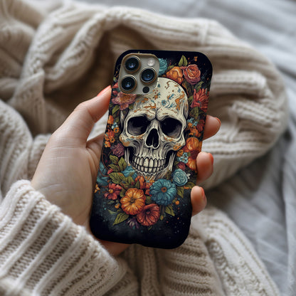Vibrant Skull and Roses Design MagSafe iPhone Case - Techy Treasures -  