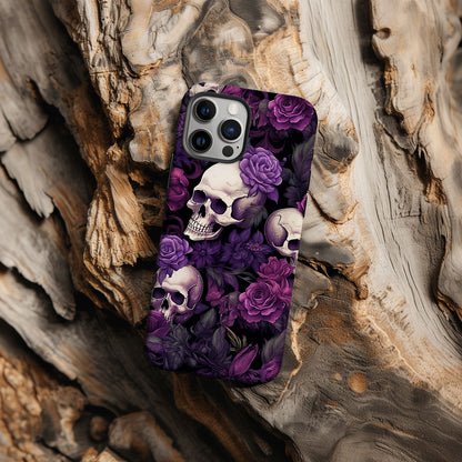 Vibrant Skull and Roses Design MagSafe iPhone Case - Techy Treasures -  