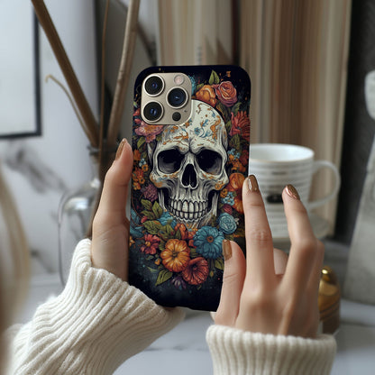 Vibrant Skull and Roses Design MagSafe iPhone Case - Techy Treasures -  