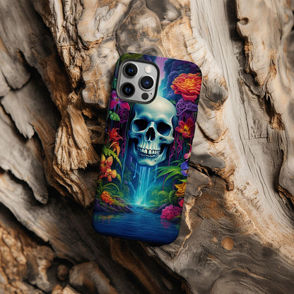 Vibrant Skull and Roses Design MagSafe iPhone Case - Techy Treasures -  