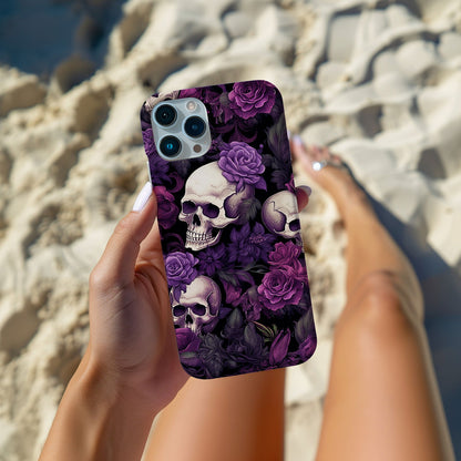 Vibrant Skull and Roses Design MagSafe iPhone Case - Techy Treasures -  