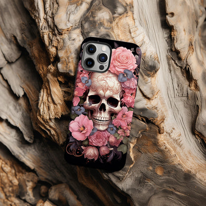 Vibrant Skull and Roses Design MagSafe iPhone Case - Techy Treasures -  