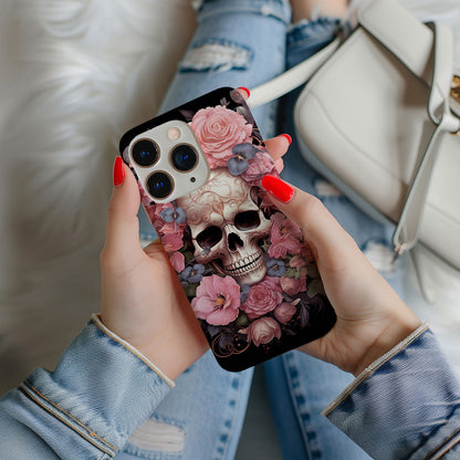 Vibrant Skull and Roses Design MagSafe iPhone Case - Techy Treasures -  