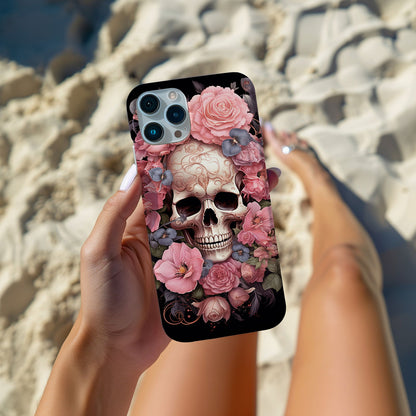 Vibrant Skull and Roses Design MagSafe iPhone Case - Techy Treasures -  