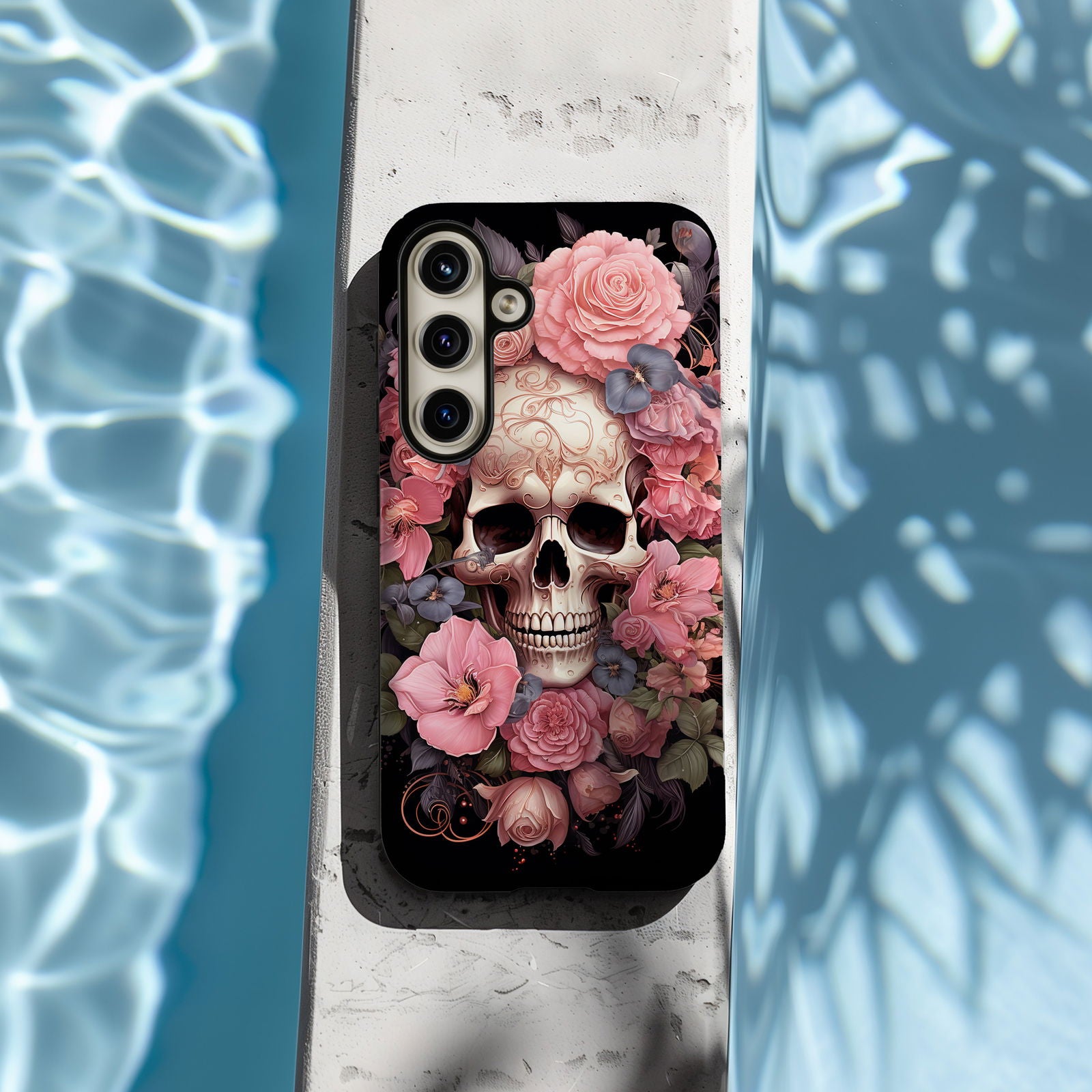 Vibrant Skull and Roses Design MagSafe iPhone Case - Techy Treasures -  