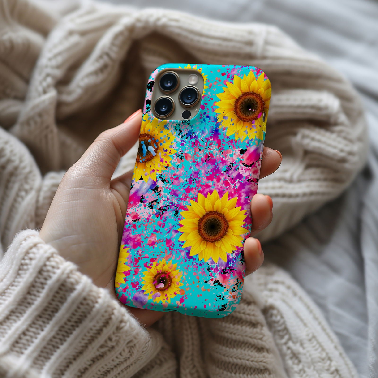 Vibrant Sunflower iPhone Case Magsafe iPhone Case - Artistic & Colorful Protection for Your Device - Techy Treasures -  