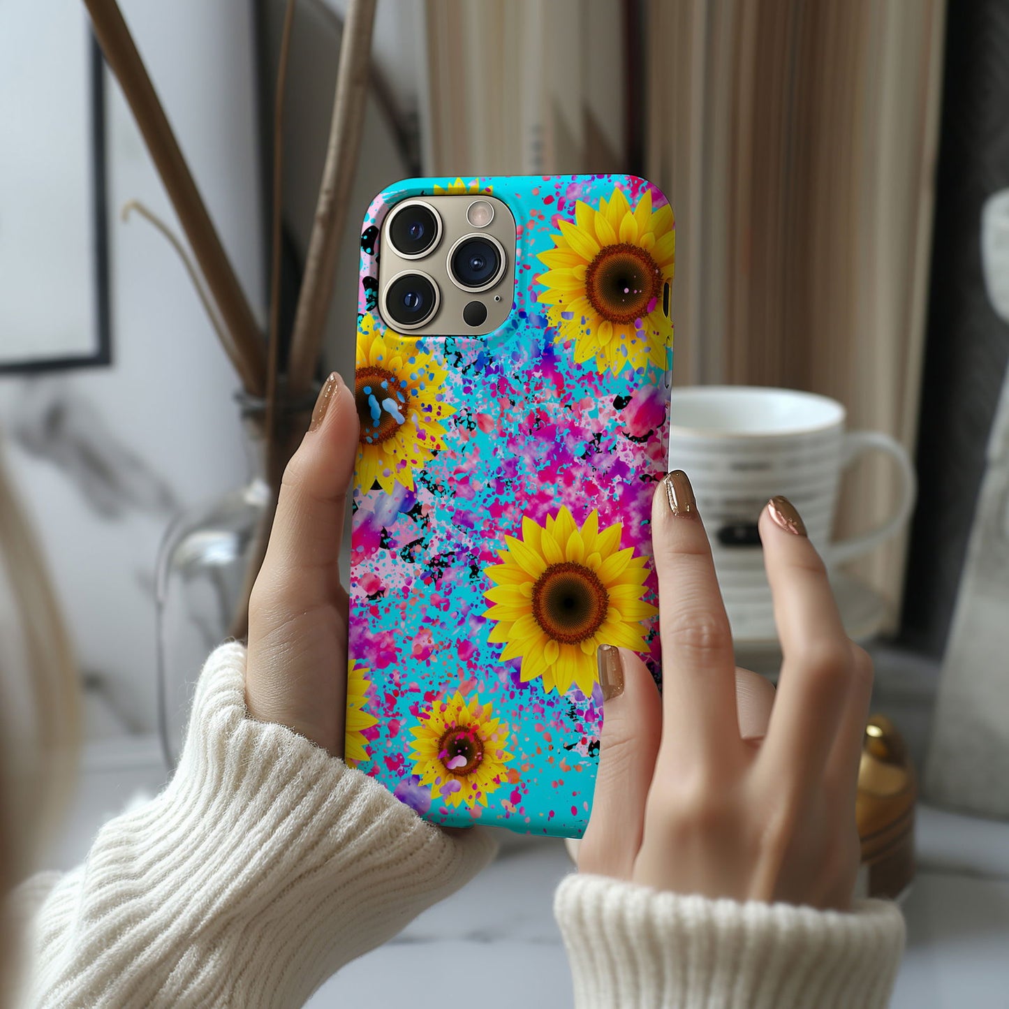 Vibrant Sunflower iPhone Case Magsafe iPhone Case - Artistic & Colorful Protection for Your Device - Techy Treasures -  