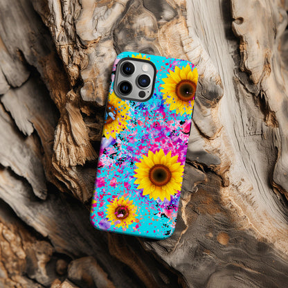 Vibrant Sunflower iPhone Case Magsafe iPhone Case - Artistic & Colorful Protection for Your Device - Techy Treasures -  