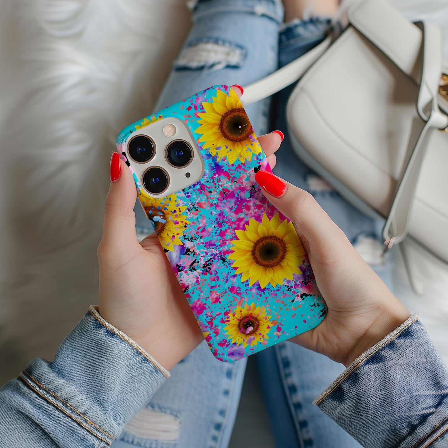Vibrant Sunflower iPhone Case Magsafe iPhone Case - Artistic & Colorful Protection for Your Device - Techy Treasures -  