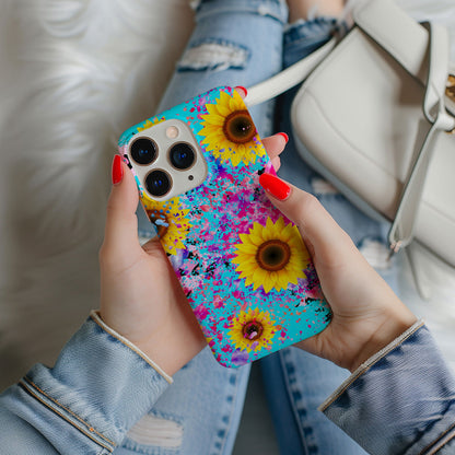 Vibrant Sunflower iPhone Case Magsafe iPhone Case - Artistic & Colorful Protection for Your Device - Techy Treasures -  