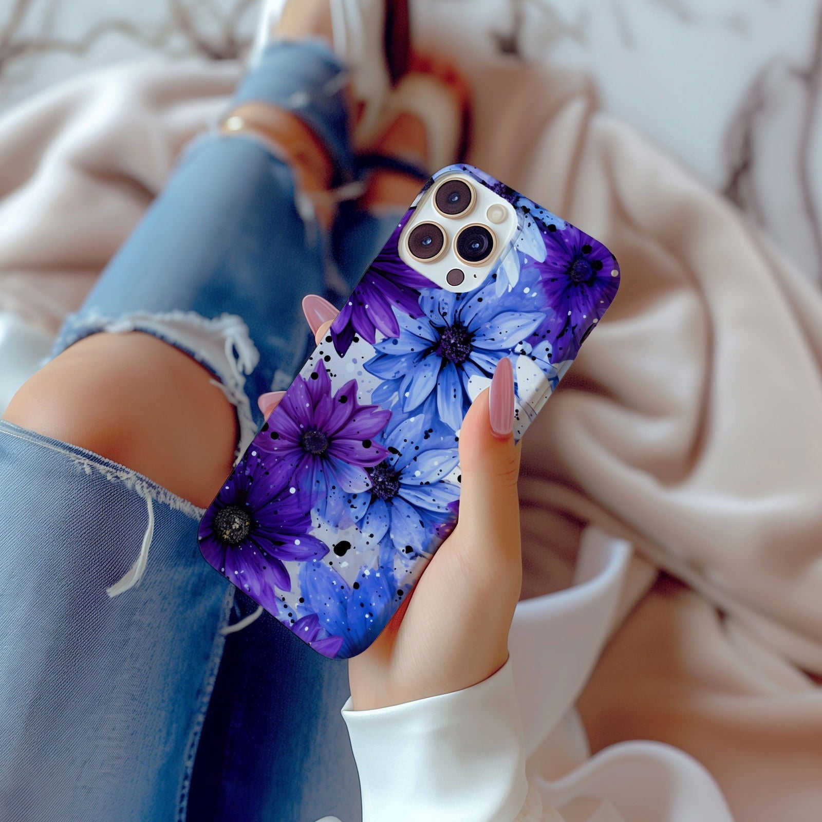 Vibrant Watercolor Floral iPhone Case Magnetic iPhone Case - Artistic & Colorful Protection for Your Device - Techy Treasures -  